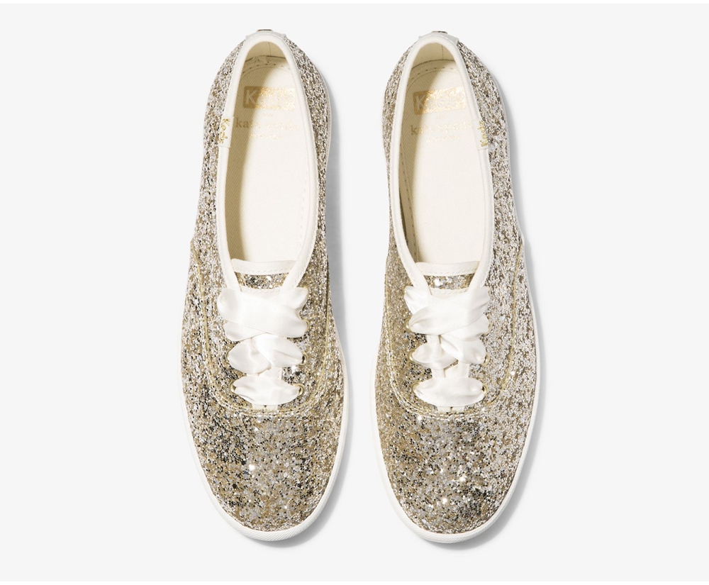 Keds Sneaker Damen Gold - Kate Spade New York Champion Glitter - QOU-416239